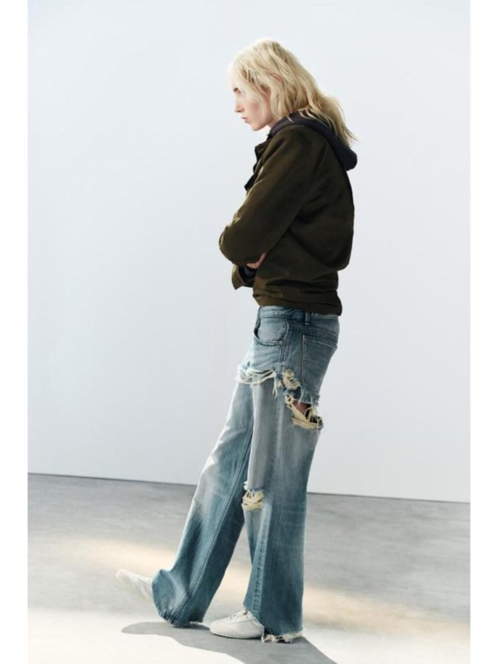 ZARA TRF LOW-RISE STRAIGHT JEANS WITH DOUBLE-LAYER EFFECT 5252/210/400